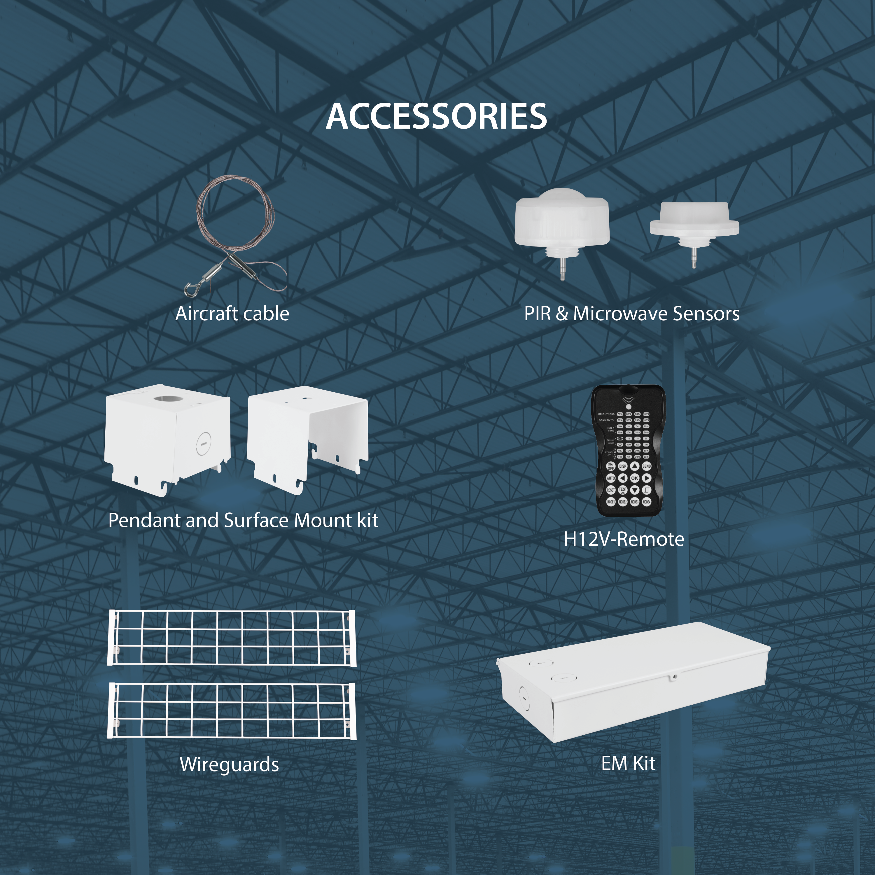 459W LED Suspended Fixture, Medium (HML1), 5000K, White, 66,783 lm