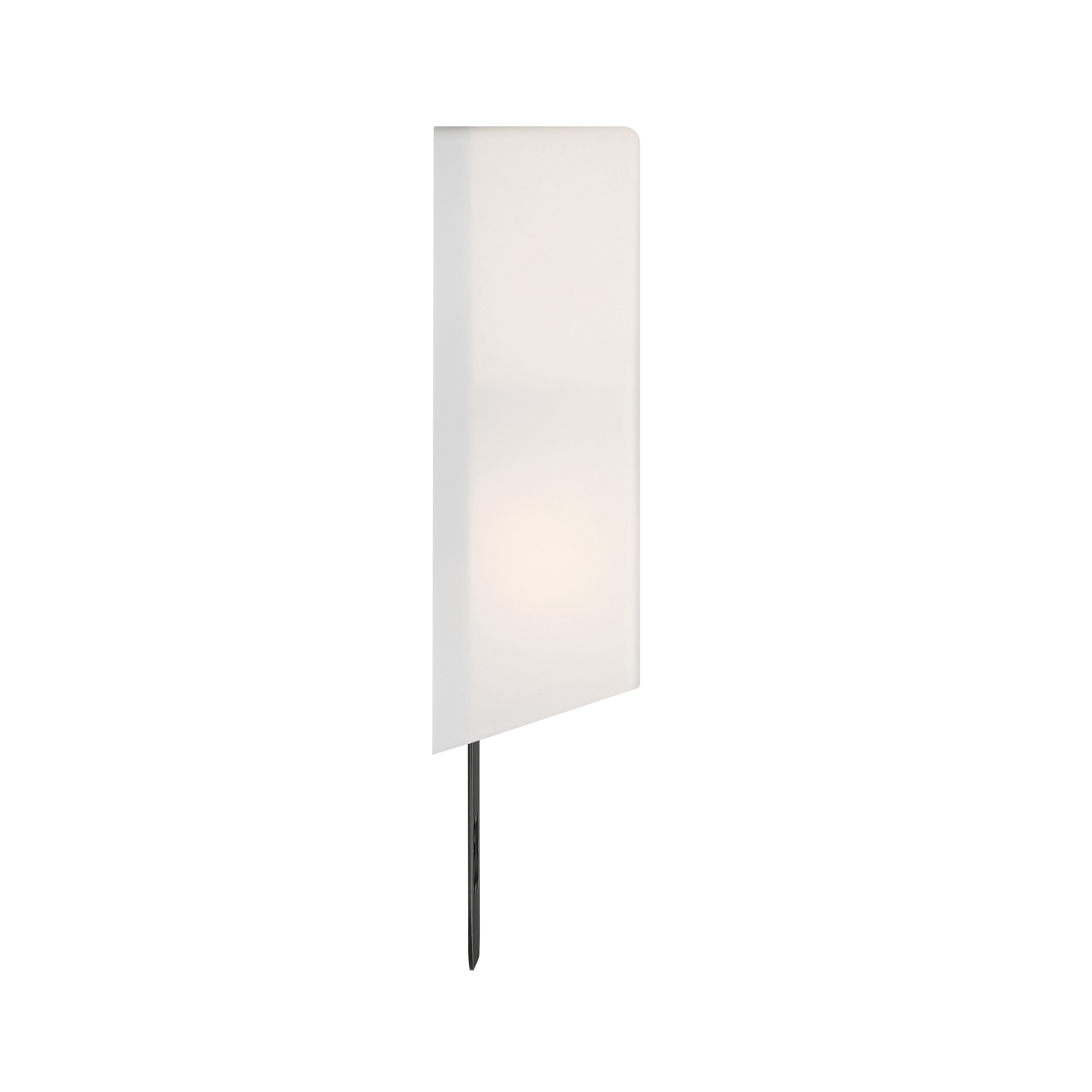 The Décor 2 Light Indoor LED Address Light with Braille by Access Lighting features a modern design with a rectangular white diffuser and a slim black body, displayed against a plain white background.