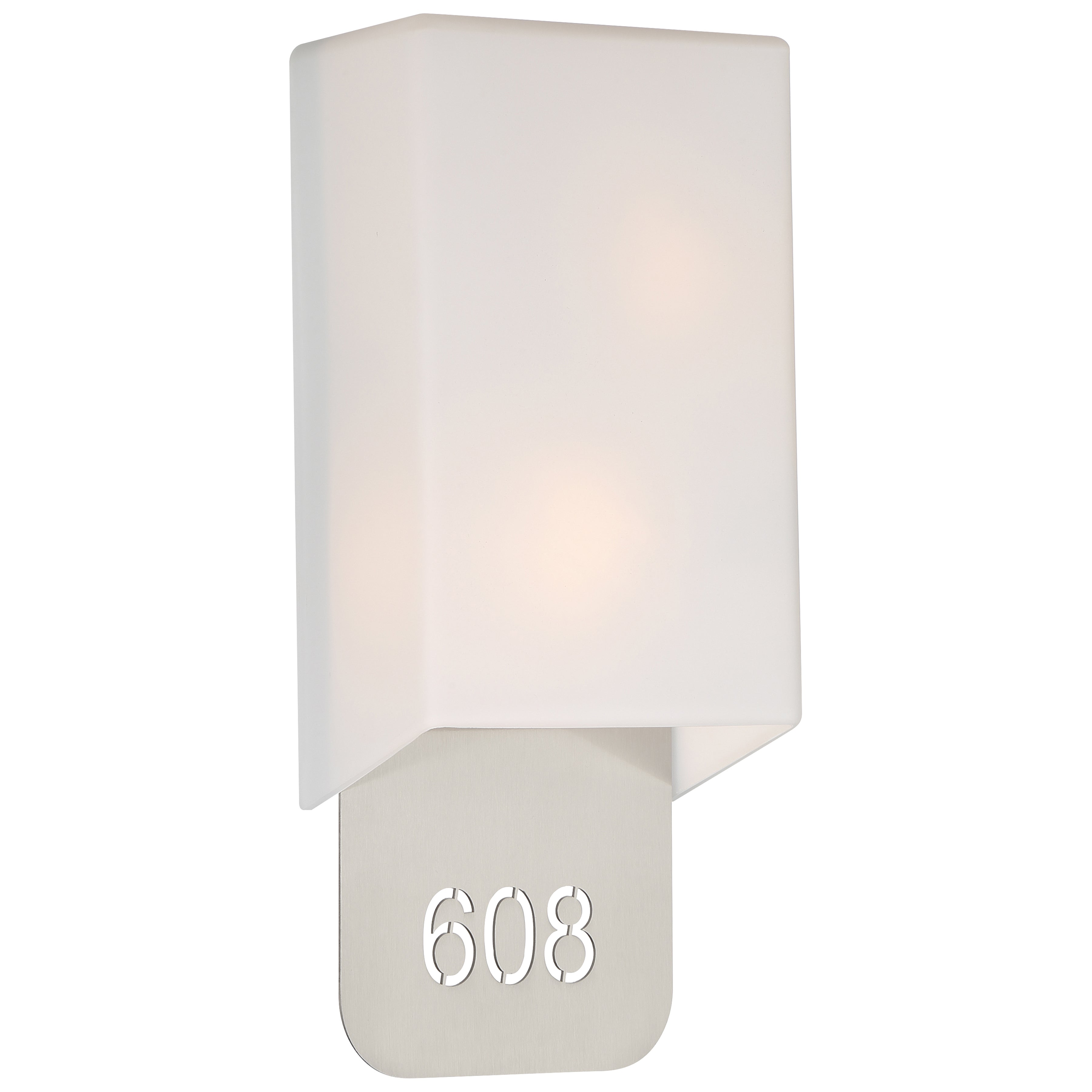Décor 2 Light Indoor LED Address Light with Braille, Brushed Steel