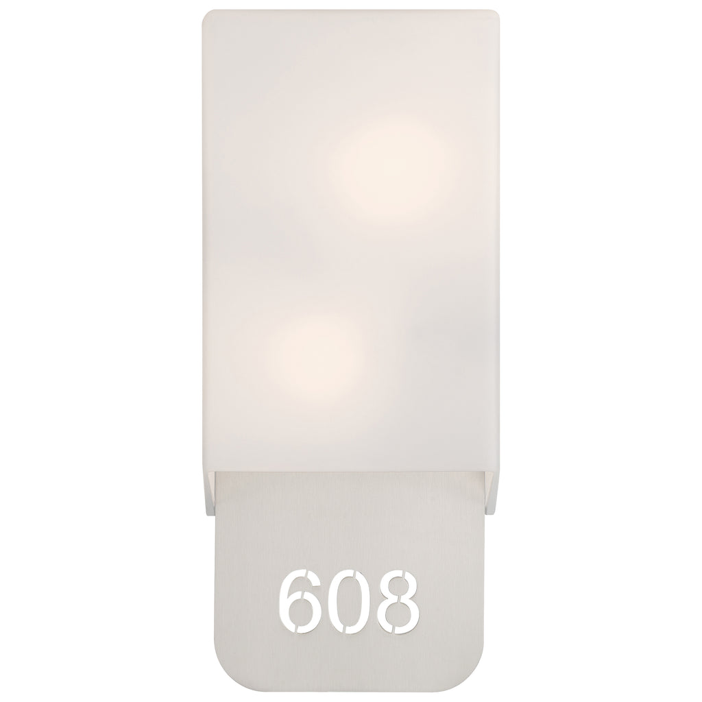 Décor 2 Light Indoor LED Address Light with Braille, Brushed Steel