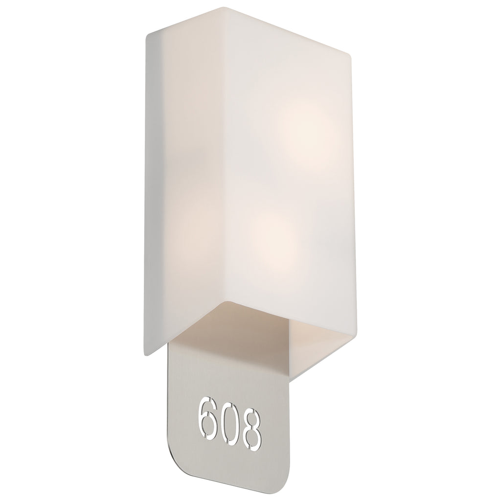 Décor 2 Light Indoor LED Address Light with Braille, Brushed Steel