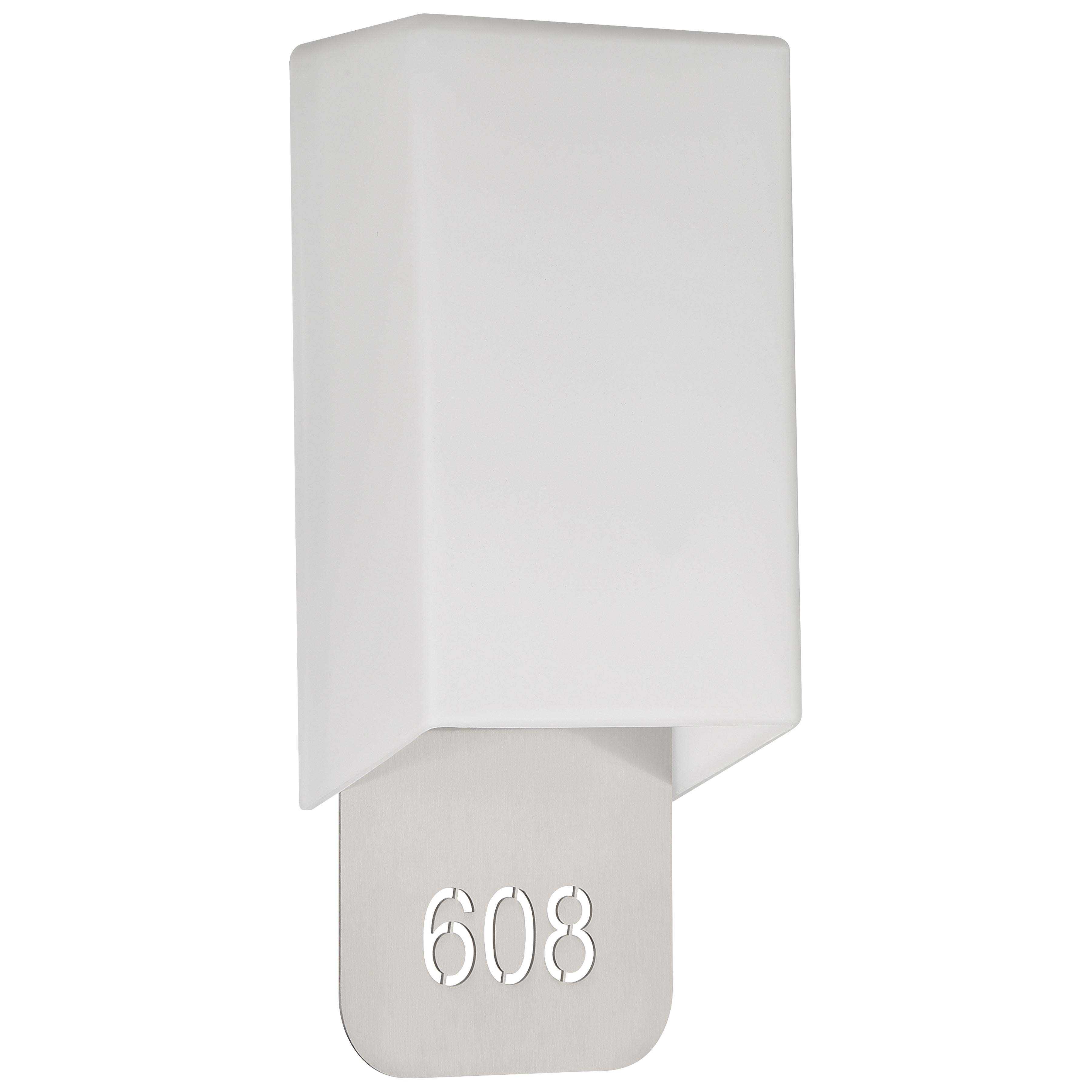Décor 2 Light Indoor LED Address Light with Braille, Brushed Steel
